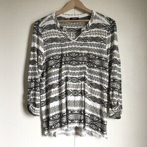 Olsen Europe Reptile Scale Print Tuckwork Jersey Tunic Top